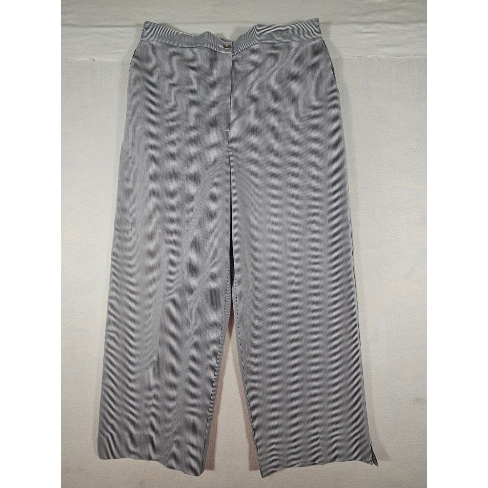 NWT Alfred Dunner America the Beautiful Navy White Stripe Capri Pants 12